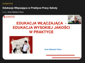 slajd: „Edukacja włączająca – edukacja wysokiej jakości w praktyce”